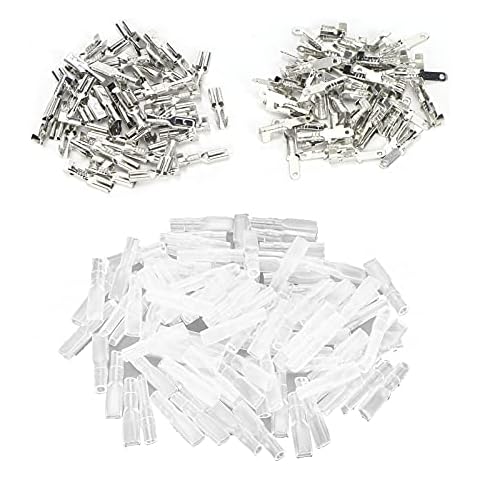 FTVOGUE Terminales de Crimpado de Pala Hembra Macho con Mangas Aislantes Conectores Rápidos Plateados de 2,8mm (50 piezas) Cover