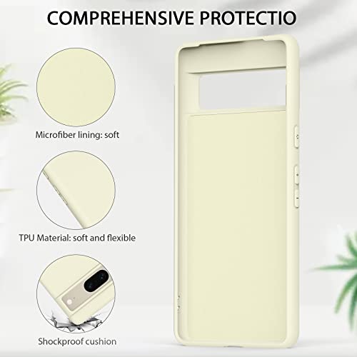 Image of Meliya Back Cover Case Only Compatible for Google Pixel 7, Silicone Case Cover Rugged Flexible Durable Anti-Slip Protection Shockproof, Full Body Protective Cover for Google Pixel 7 (White)