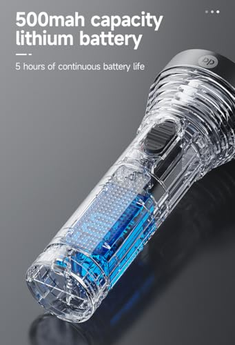 Image of Rechargeable Flashlight - 10000 Lumen High Power LED Torch, 1200M Long Beam, USB-C Charging, 10+ Hours Runtime, Camping, Hiking, Emergency, Outdoor Use (Black-DP-9005B)