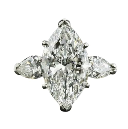 AARK & CO 3.00Ct Marquise Cut Lab Created Diamond Solitaire Woman's Engagement Ring14K Yellow Gold Finish