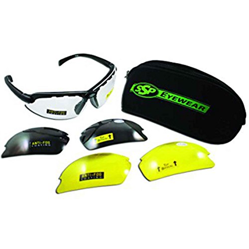 SSP Eyewear Top Focal Tactical Safety Glasses Kit with Assorted Interchangeable 1.00 Bifocal Lenses, TF 1.00 AST KIT (TF 100 AST KIT)