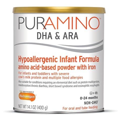 PurAmino Infant Drink, for Severe Food Allergies, Omega-3 DHA, Iron, Powder Can Cover