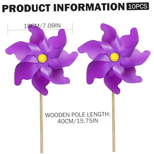 Molinetes de viento para exterior de 7 pulgadas con postes de madera resistentes 4