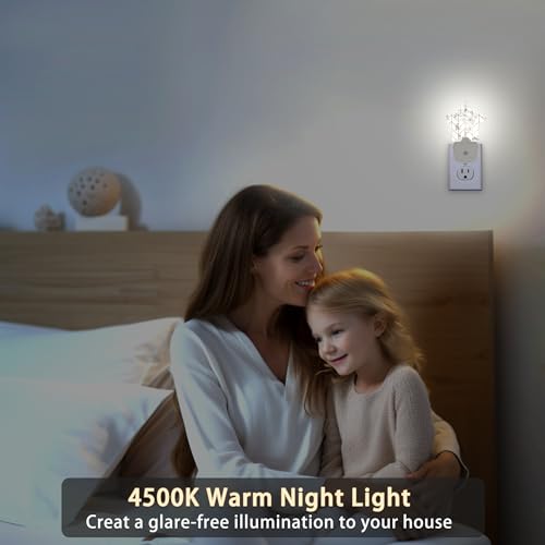 Image of Marble Line Geometric Plug-in Night Light with Dusk-to-Dawn Sensor for Bedroom,Bathroom and Living Room Sleep Friendly lamp for Women /Girls /Boys Gift,0.5W