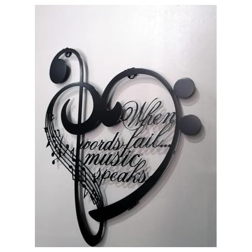Personalized Music Metal Wall Art, Custom Treble Clef Notes Decor, Song Lyric Wall Sculpture for Musician, Unique Music Teacher Gift, Living Room, Bedroom or Classroom Modern Metal Home Decor (Black-14"-Ready Text)