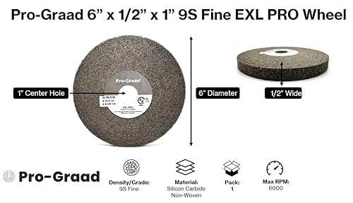 Image of EXL PRO Convolute Deburring Polishing Wheel - 6 inch x 1 /2 inch x 1 inch 9S Fine Silicon Carbide - Professional Grade - Metal Deburring, Finishing and Polishing Wheel - 94904-1 Pack