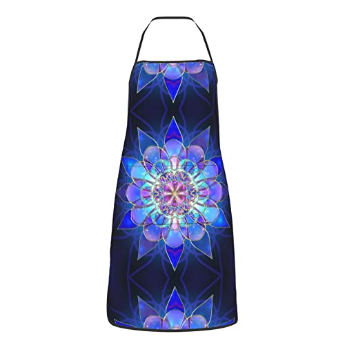 Evealyn Rectangle Mandala Printed Bib Apron Chef Apron Cooking Aprons Water Drop Resistant Kitchen Aprons With 2 Pockets For Women Men Chef #TOP1