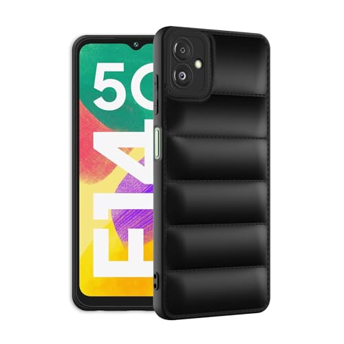 Image of Plus Puffer Case Camera Protection Soft Back Cover for Samsung Galaxy F14 5G - Black