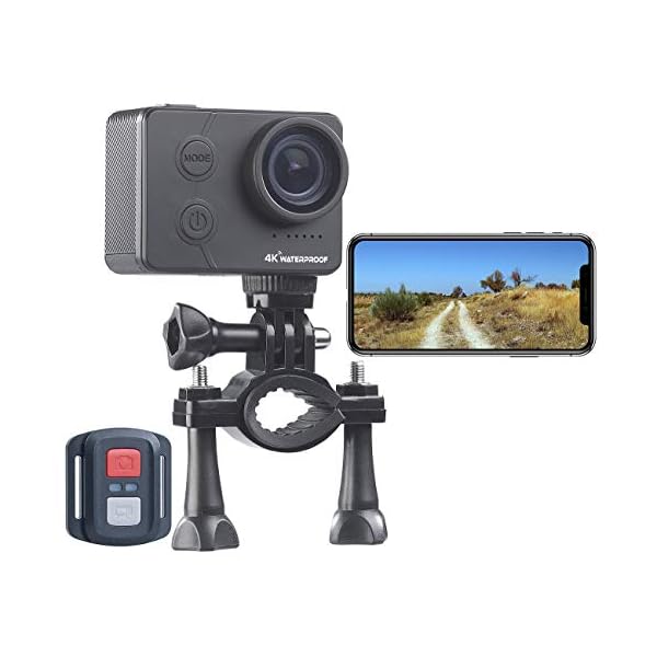 Somikon Actioncam WLAN: UHD-Action-Cam mit WLAN, Marken-Sensor, wasserdicht ohne Gehäuse, IPX8 (Actioncam wasserdicht…