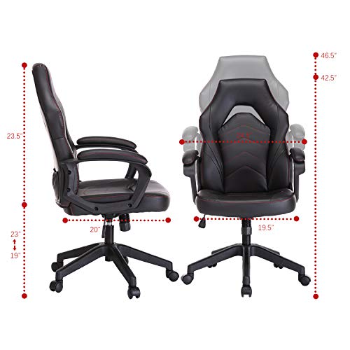 SMUGCHAIR Racing Gaming Chair Executive Bonded Leather Computer Office Chair with Adjustable Height and Padding Armrest