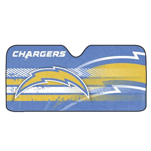 Image of Fanmats NFL Windshield Sun Auto Shade, Sun Shield Sun Visor Accordion tri-fold for Storage 59 inch x 29.5 inch, Colorful Team Design