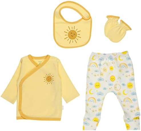 Panço 5li Hastane Çıkış için Unisex Bebek Seti, Sarı, Tek Beden