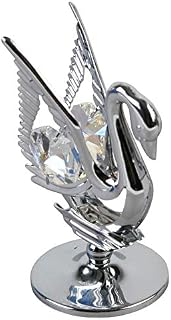 Crystocraft Chrome Plated Swan Ornament With Crystal From Swarovski®