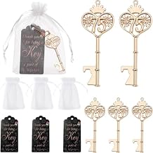 48PCS 75th Birthday Bottle Opener 75 Souvenir Party Supplies Key Opener 75th Baby Birthday Return Gifts Wedding 75th Anniversary Party Decor 48,75th key