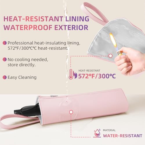 Alfombrilla y bolsa resistente al calor 2 en 1 para herramientas de cabello miniatura 4