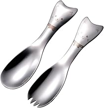 Luxshiny 2Pcs Colher De Aço Inoxidável Colher De Macarrão Salada Colher De Macarrão Colher De Açúcar Colher De Aço Inoxidável Colher De Mexer Garfo De Frutas Colher De Sorvete De Prata