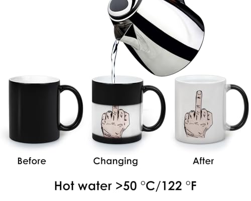 Taza mágica de cerámica negra cambiadora de color 320 ml miniatura 3