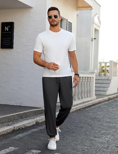 COOFANDY Men's Waffle Jogger Lightweight Drawstring Casual Pants Slim Fit Jogger Sweatpants with Pockets3