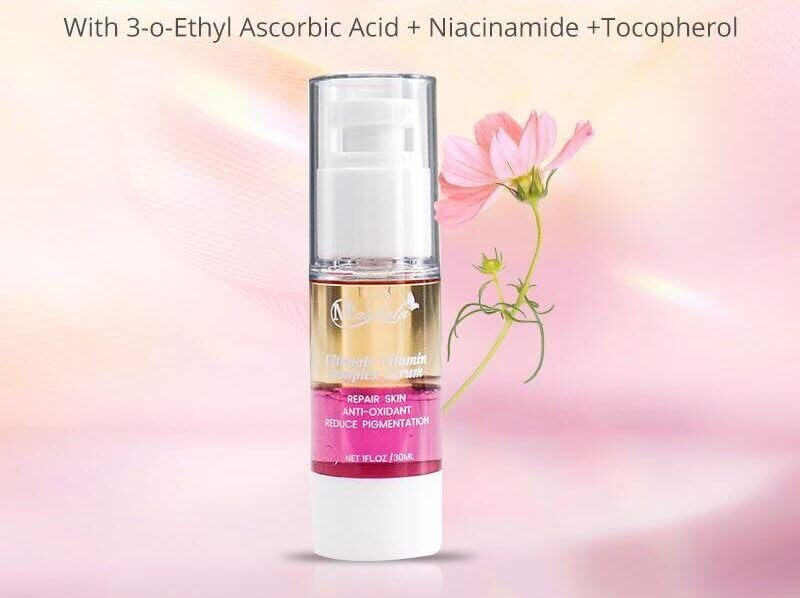 Mashata Ultimate Vitamin C Face Serum, 1 Fl Oz - 20% Vitamin C + Niacinamide + Vitamin E - Brightening Anti-Wrinkle Firming Serum for Face, Acne Marks and Hyperpigmentation