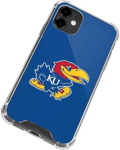 Skinit Clear Phone Case Compatible with iPhone 12 - Officially Licensed University of Kansas Jayhawks Mascot Outline Design