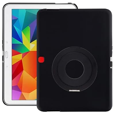 OAGELIM Case and Stand Holder Compatible with Samsung Galaxy Tab 4 10.1 3G SM-T531 2014 Protective Cover with Adjustable Desktop Handle Bracket(Black+ Black)