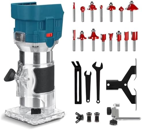 Avhrit Akku Kantenfräser 21V Mit 2x4.0Ah - Bürstenloser Handfräser & 15-teiligem Fräser-Set