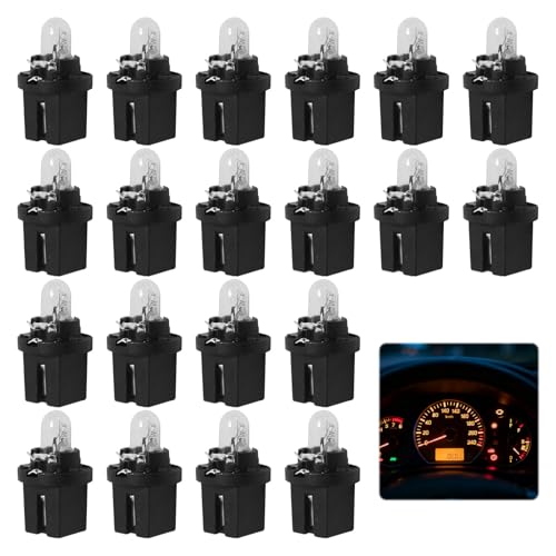 MERQUU Ampoule Tableau De Bord Voiture, 20 Pièces 12V2W Ampoule Compteur pour Twingo, Am poule T5 Jaune Clair, Am poule T5 Led pour Voiture, Moto Remplacement Éclairage Compteur Vitesse Jauge Cluster
