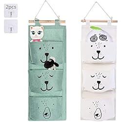 Anyingkai 2pcs Bolsa Colgante Pared,Organizador de Tela para Colgar Baño,Organizador Taquilla,Organizador Colgante Puerta Baño,Bolso Colgante Organizador(Azul y blanco)