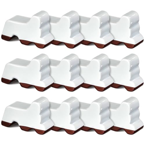 Kigeli 12 Pcs Resin Pot Feet for Outdoor Planters 3 Inch Long 1.5 Inch Tall Flower Handmade Elevator Plant Feet Frost Proof Lifter for 14-20 in Pot(White)