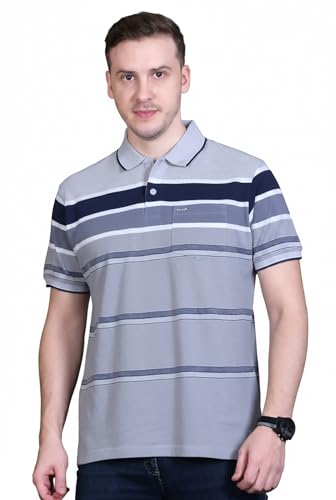 Image of GODFREY Half Cotton Polo T Shirt for Man with Pocket - Regular Fit Mens Collar Tshirt