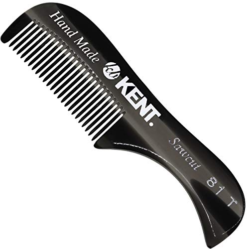 Kent A 81T Graphite X-Small Men's Beard Mustache Pocket Comb, Fine Toothed Pocket For Facial Hair Grooming And Styling. Hand-Made Of Quality Cellulose Acetate, Saw-Cut Hand Polished. Made In England #TOP7