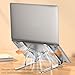 10 Positions Adjustable Aluminum Alloy Laptop Stand, Foldable Portable Holder with Hollow Heat Dissipation & Non-Slip Silicone, Collapsible Ergonomic for 17.3 Inch Below Laptops/Tablets (Silver)