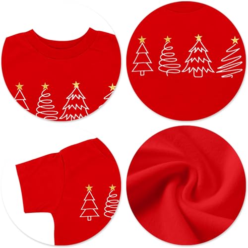Image of Christmas Tree Shirt for Toddler Boys Girls Merry Christmas T-Shirts Short Sleeve Holiday Tee Xmas Gift Tops
