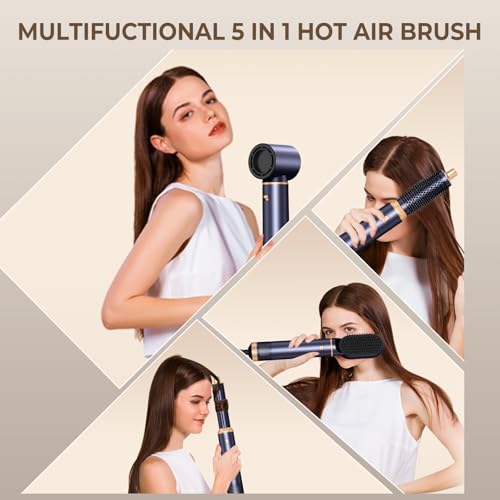 Image of 5 in 1 Hair Dryer Brush Set, Negative Ion Blow Dryer Brush Air Styler Curling Wrap Air Curler, Curling Iron Hair Styling Tools As A Gift for Straight /Curl /Drying /Smoothing