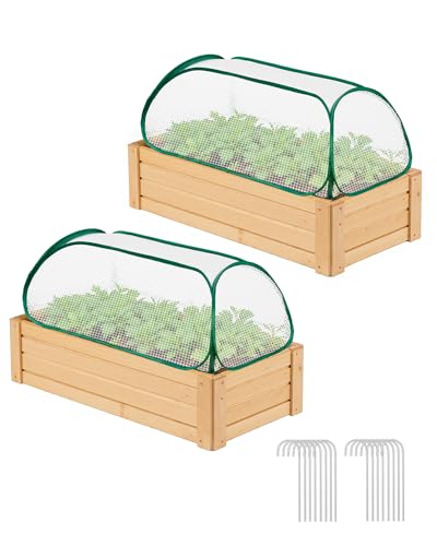 JivaJot Garden Covers for Raised Beds, Plant Greenhouse Cover for Raised Garden Bed, Freeze Protection Humidity Domes for Gardening Germination and Seedling Propagation, Pest Protection, 2 Pack