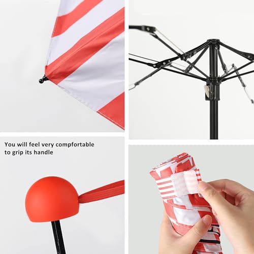Image of BAODINI Travel Mini Umbrella for Purse with Case-Small Compact UV Umbrella Protection Sun-Lightweight Tiny Pocket Umbrella with Case for Women, Girls