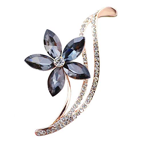 N/V Brooches for Women Rhinestone Flower Brooches for Women Simple Design Fashion Jewelry Wedding Pin and Brooch Broches Gift|