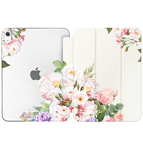 TiMOVO Case for iPad 10th Generation Case 2022, Slim Stand Case for iPad 10.9 inch, Soft TPU Back Cover, Smart Folio Protective Leather Case Fit iPad 10 - Blooming Bouquet