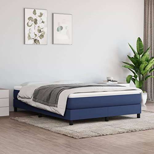 INLIFE Boxspringbett Blau 140x200 cm Stoff,Blau,22.6KG,3120522