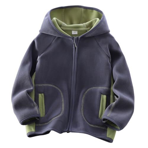 Slxbear Chaquetas de forro polar de invierno con capucha para niñas, de manga larga, sherpa, abrigos con capucha, abrigos a prueba de viento, sudadera básica informal, sudadera térmica para exteriores