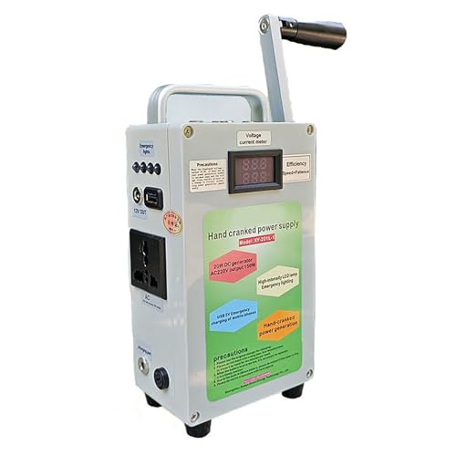 Generador de manivela portátil de 150 W, cargador USB para actividades de emergencia al aire libre, viajes y campamentos