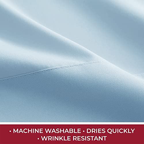 Image of Mellanni RV Short Queen Sheets - 4 PC Iconic Collection Bedding | Hotel Luxury, Extra Soft, Cooling Bed Sheets - Deep Pocket up to 10 inch (RV /Short Queen, Blue Hydrangea)