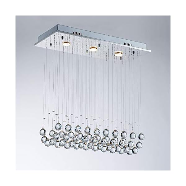 Saint MossiModern Ceiling Lighting Crystal Chandelier LED Lighting Fixture Pendant Lamp 3 GU10 Bulb Required Great Quality Best Discount - Image 3