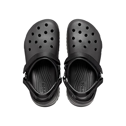 Crocs Unisex Classic Hiker Clogs, Black/Black, 4 Men/6 Women4