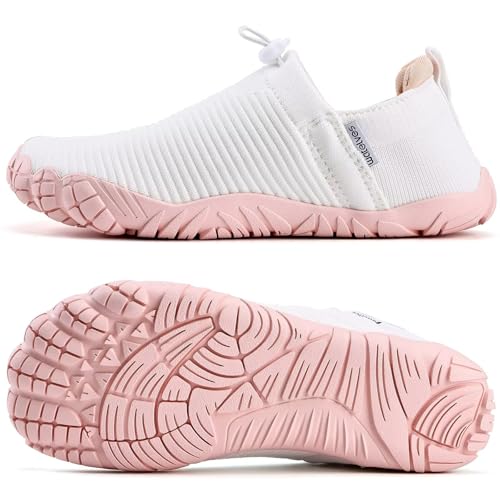 Image of WateLves Water Shoes Womens Mens - Comfortable Lightweight Striped Pattern Barefoot Shoes for Beach Swim Pool Yoga Boating Water Aerobics