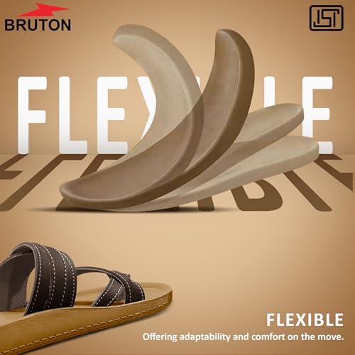 Image of BRUTON Stylish Men's Sandals | Comfortable, Lightweight & Anti-Skid | PU Material Casual Footwear for Office & Daily Use
