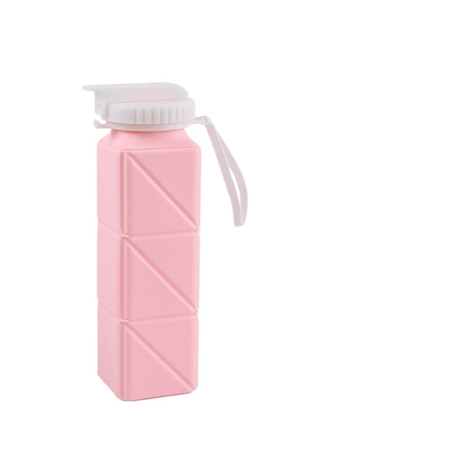 QuxetlRyz Sports Water Bottle Folding Silicone Water Bottle Sports Outdoor Travel Portable Cup Running Riding Camping Hiking Kettle(Pink 620ml)