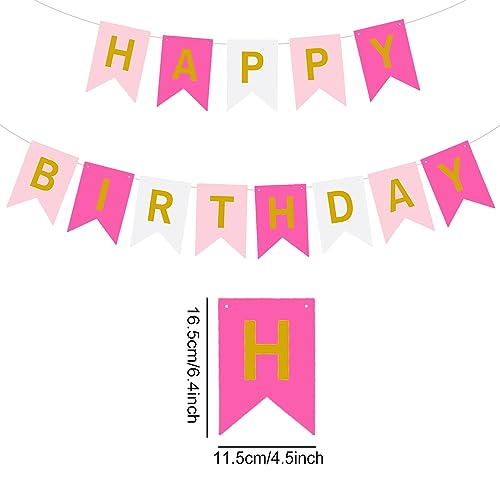 Image of Happy Birthday Banner Decoration with Shiny Letters Glitter Mixed color Birthday Banner Sign Birthday Party Decorations Supplies