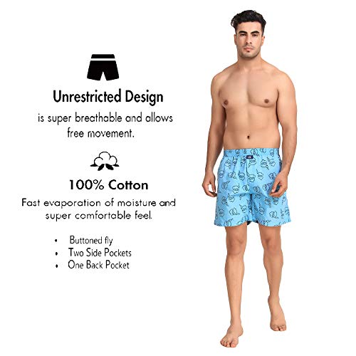 Image of UZARUS Men's Printed Boxer Shorts 100% Cotton