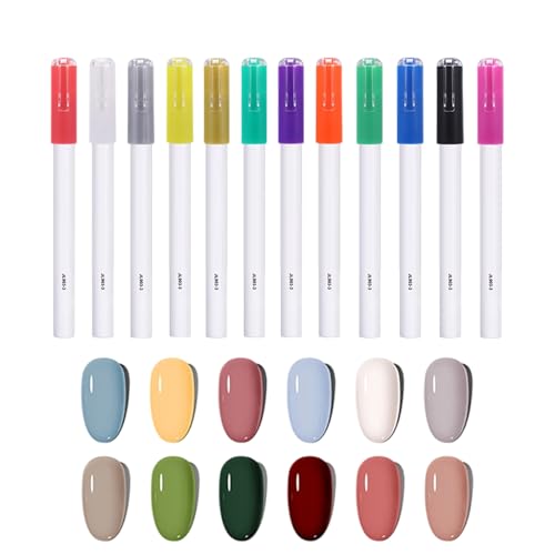 Stylos Vernis à Ongles à Séchage Rapide avec Pinceaux Fins pour Dessins Précis